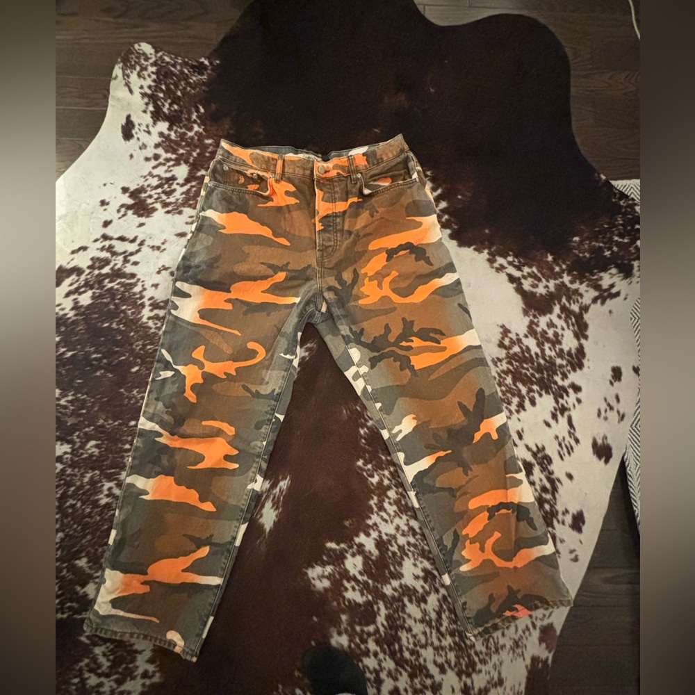 Stussy big ol dye jeans - orange camo